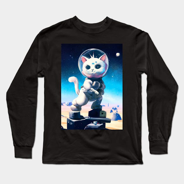 Astronaut Cat Long Sleeve T-Shirt by maxcode